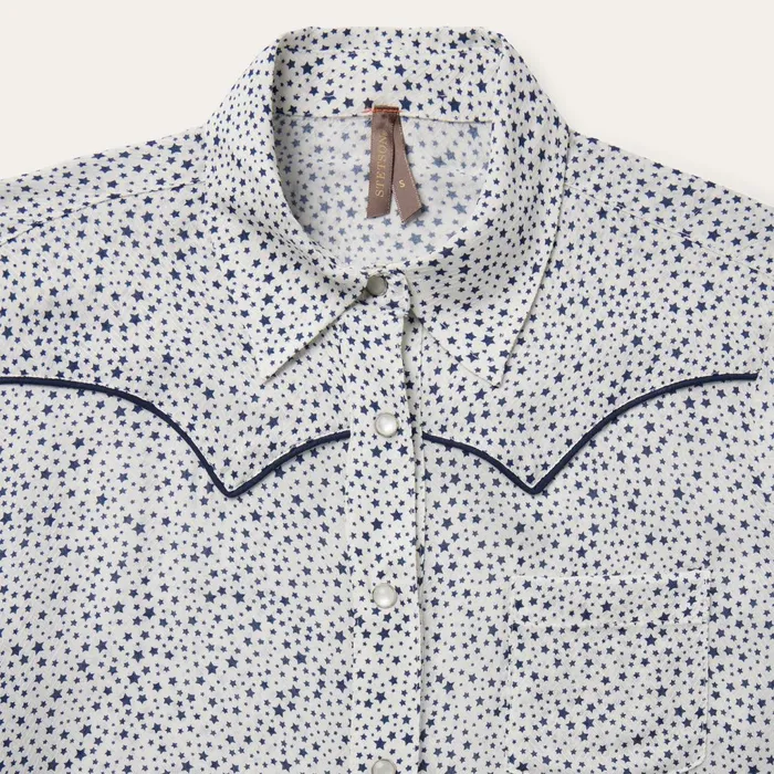 Stetson Western Shirts Women Stars Print Western Shirt White