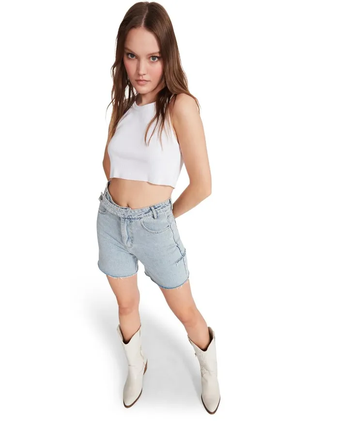 Steve Madden A Line Denim Shorts Denim Fabric Womens Bottoms