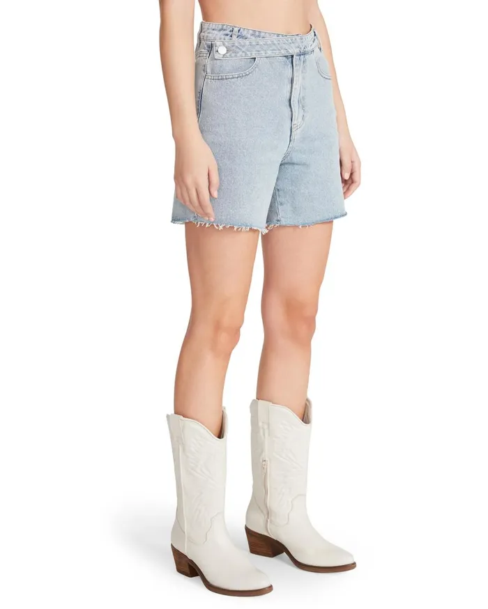 Steve Madden A Line Denim Shorts Denim Fabric Womens Bottoms Steve Madden A Line Denim Shorts Denim Fabric Womens Bottoms