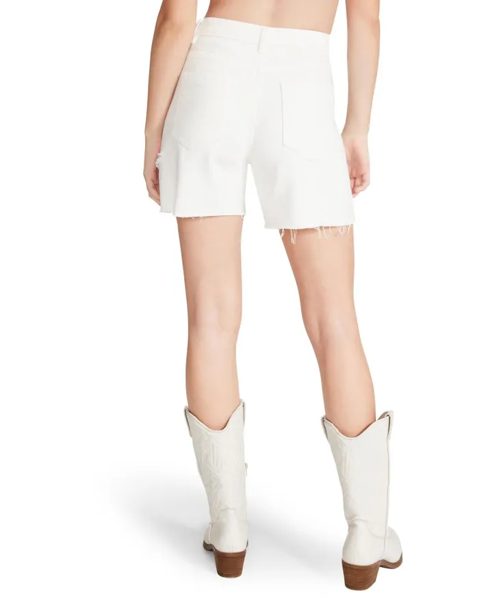 Steve Madden A Line Denim Shorts White Womens Bottoms Steve Madden A Line Denim Shorts White Womens Bottoms