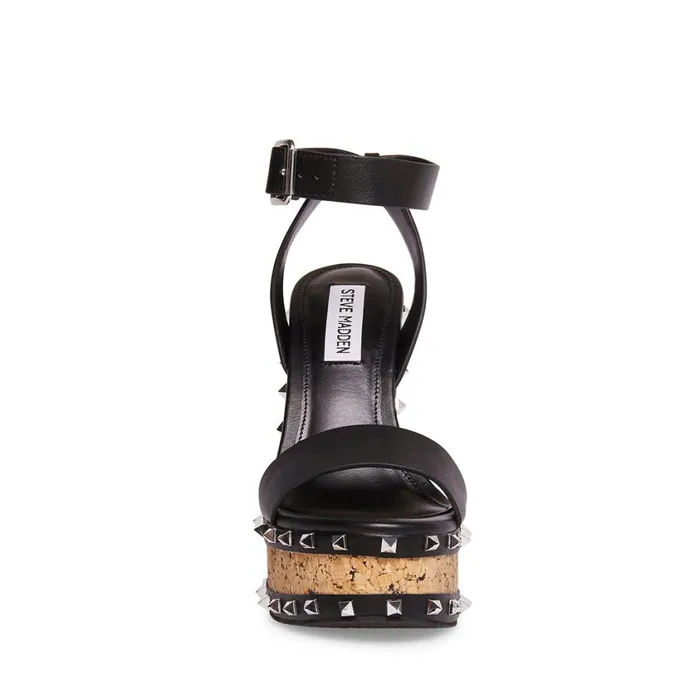 Steve Madden Behati Black Womens Wedges