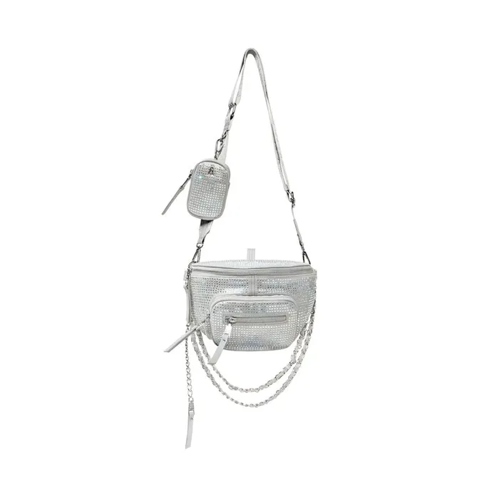 Steve Madden Bmaxima Disco Iridescent Womens Belt Bags and Backpacks