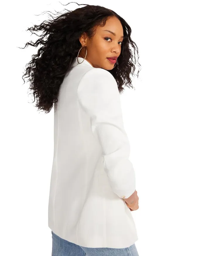 Steve Madden Boyfriend Blazer White Womens Jackets and Coats