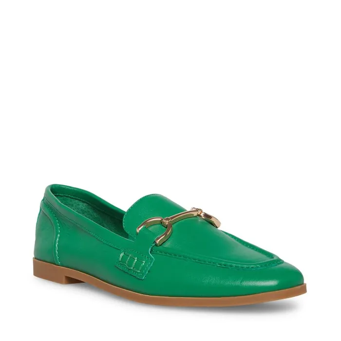 Steve Madden Carrine Green Leather Womens Flats Steve Madden Carrine Green Leather Womens Flats