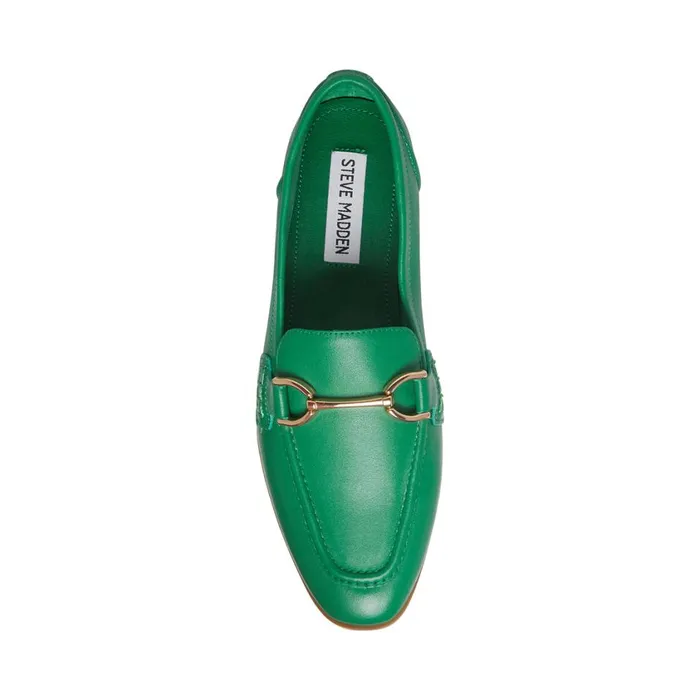 Steve Madden Carrine Green Leather Womens Flats Steve Madden Carrine Green Leather Womens Flats