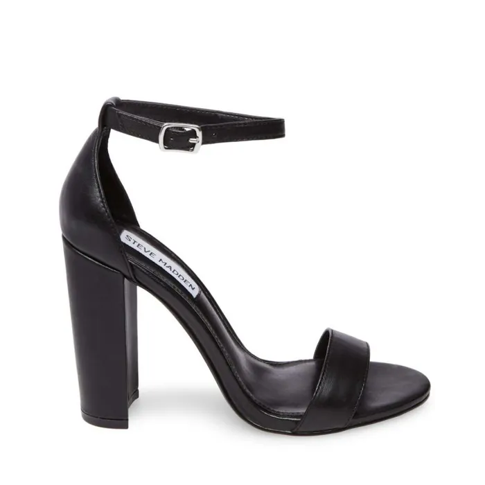 Steve Madden Carrson Black Leather Womens Heels