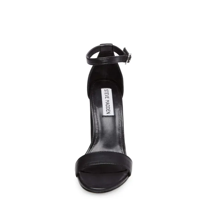 Steve Madden Carrson Black Leather Womens Heels