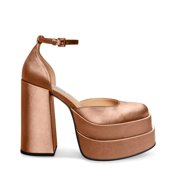 Steve Madden Charlize Blush Satin Womens Platforms