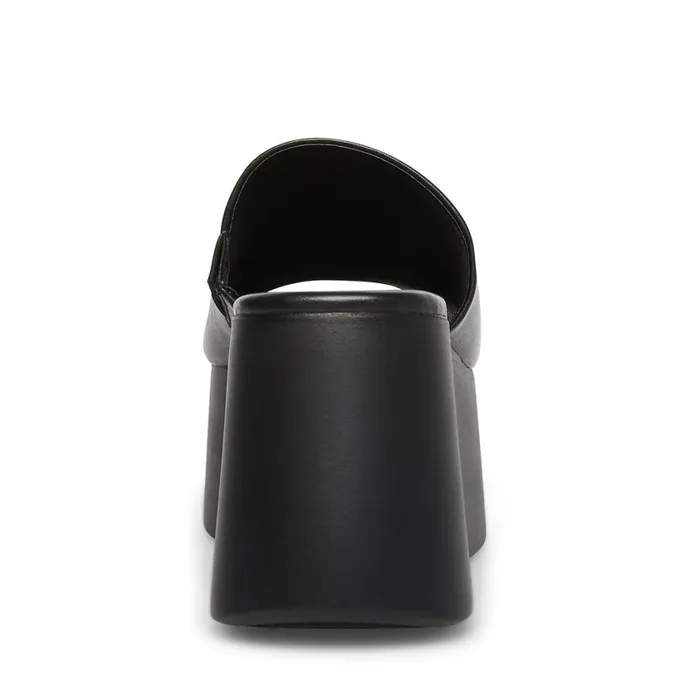 Steve Madden Christa Black Leather Womens Wedges Steve Madden Christa Black Leather Womens Wedges