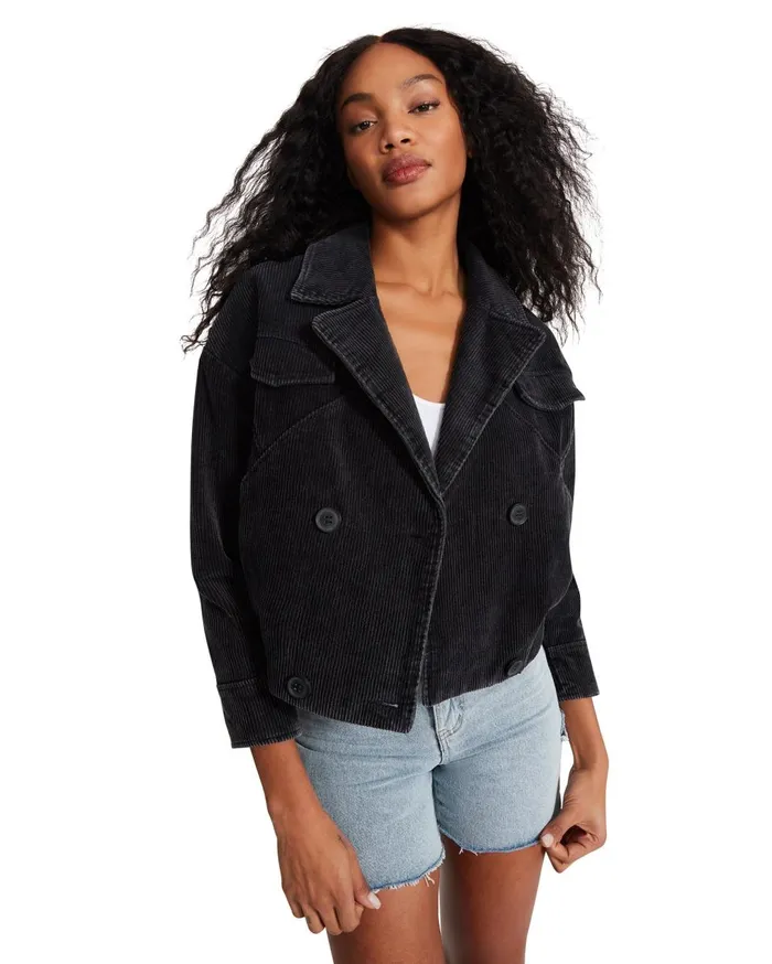 Steve Madden Corduroy Jacket Black Womens Jackets and Coats Steve Madden Corduroy Jacket Black Womens Jackets and Coats