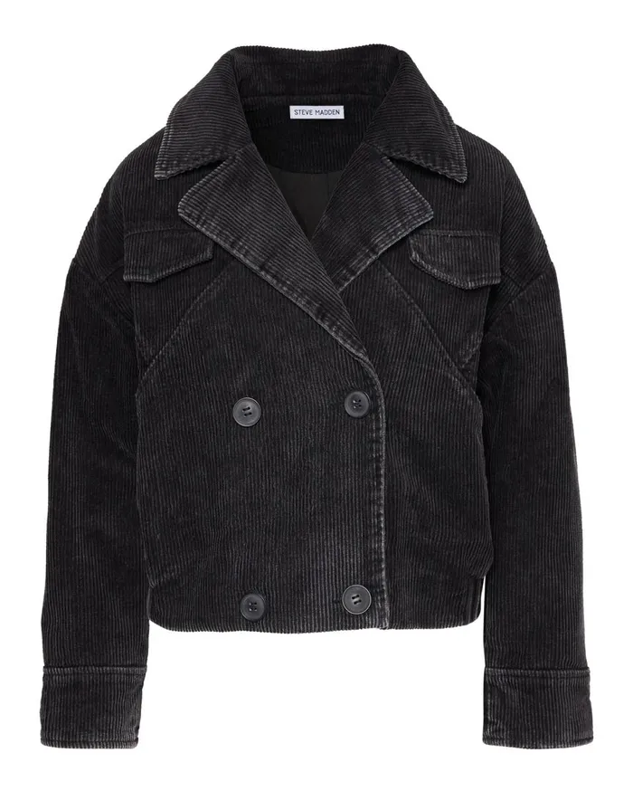Steve Madden Corduroy Jacket Black Womens Jackets and Coats Steve Madden Corduroy Jacket Black Womens Jackets and Coats