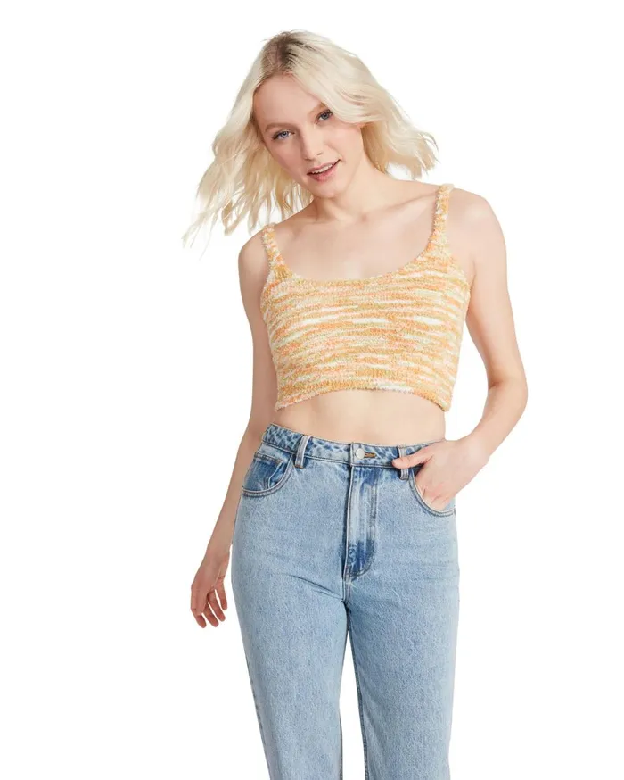 Steve Madden Cozy Knit Tank Orange Womens Tops Steve Madden Cozy Knit Tank Orange Womens Tops