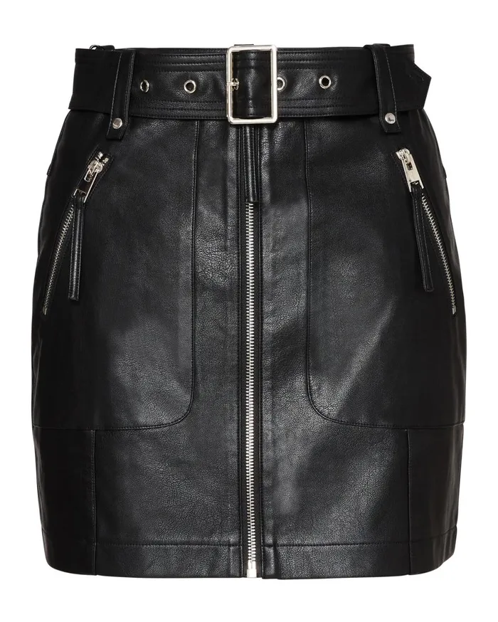 Steve Madden Faux Leather Moto Skirt Black Womens Bottoms Steve Madden Faux Leather Moto Skirt Black Womens Bottoms