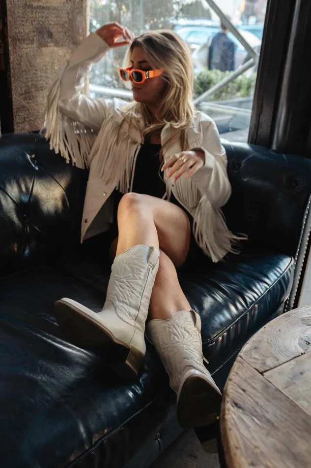 Steve Madden Fringe Jacket White Womens Jackets and Coats
