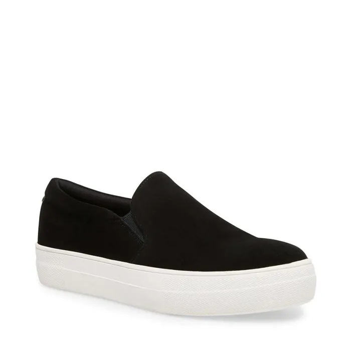 Steve Madden Gills Black Suede Womens Sneakers