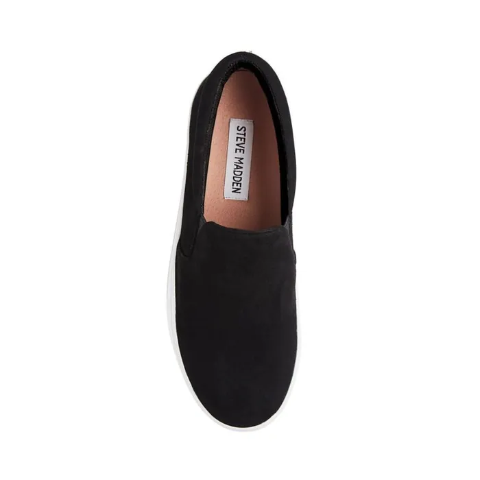 Steve Madden Gills Black Suede Womens Sneakers