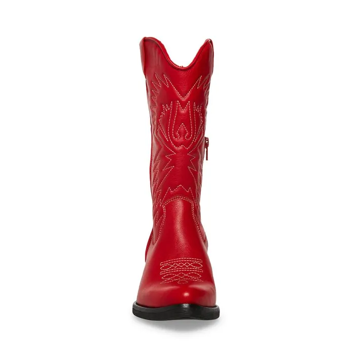 Steve Madden Hayward Red Leather Womens Boots Steve Madden Hayward Red Leather Womens Boots