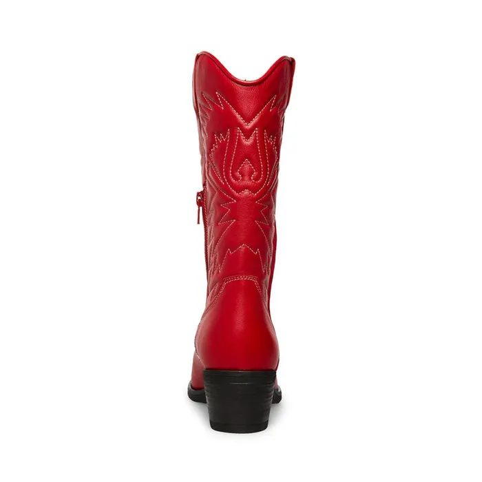 Steve Madden Hayward Red Leather Womens Boots Steve Madden Hayward Red Leather Womens Boots