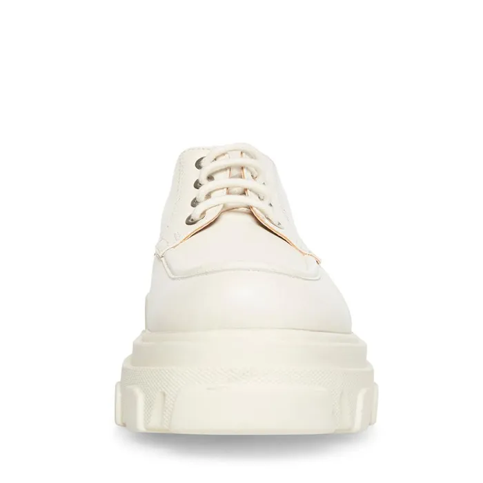 Steve Madden Helga White Leather Womens Loafers
