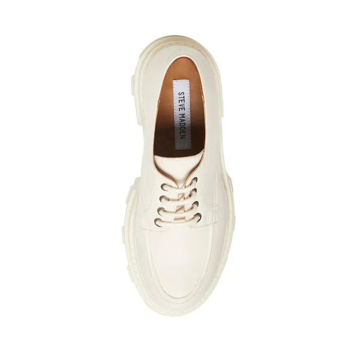 Steve Madden Helga White Leather Womens Loafers