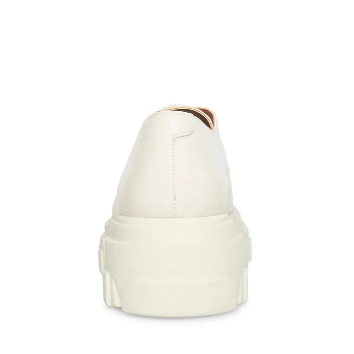 Steve Madden Helga White Leather Womens Loafers
