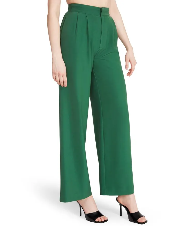 Steve Madden High Waisted Trouser Green Womens Bottoms