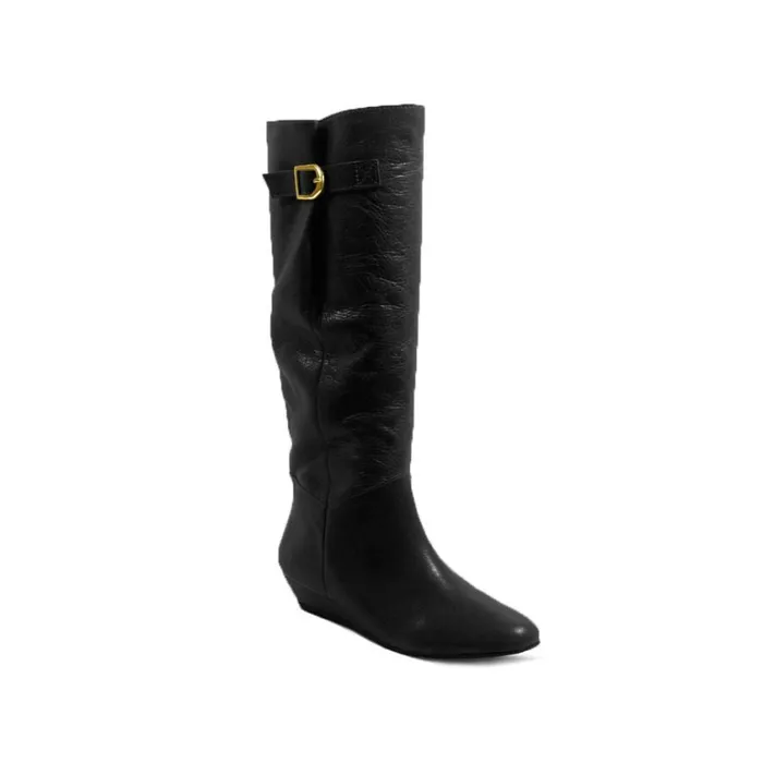 Steve Madden Intyce Black Leather Womens Boots