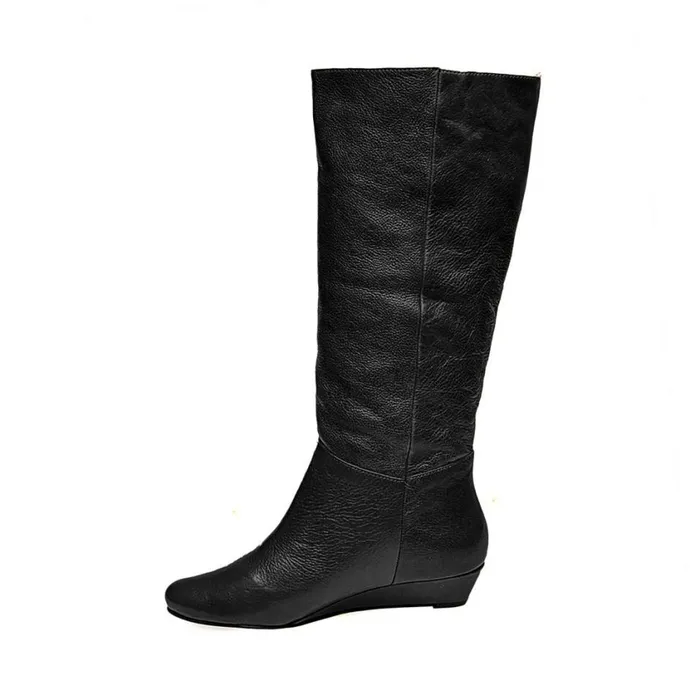 Steve Madden Intyce Black Leather Womens Boots