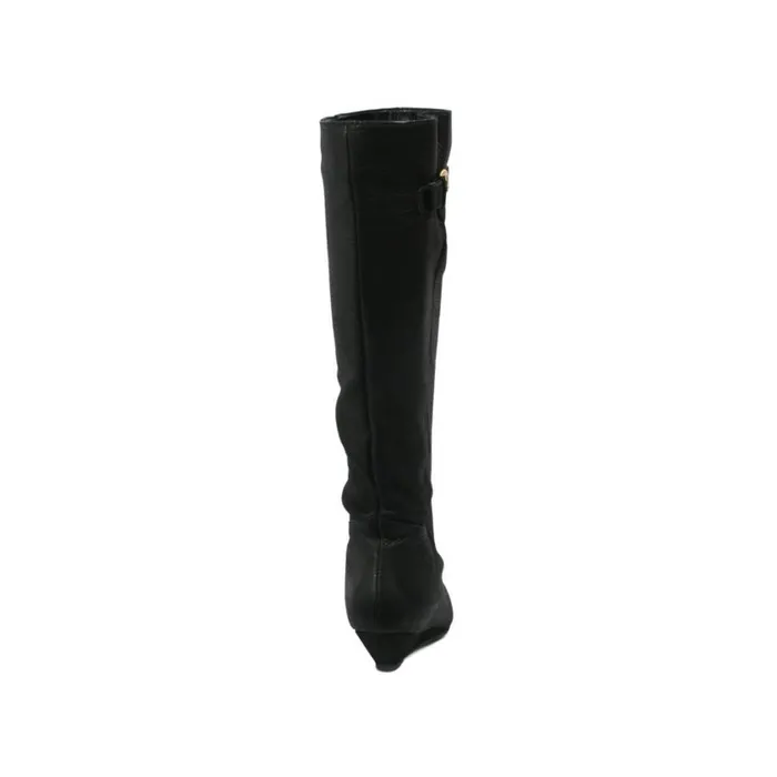 Steve Madden Intyce Black Leather Womens Boots