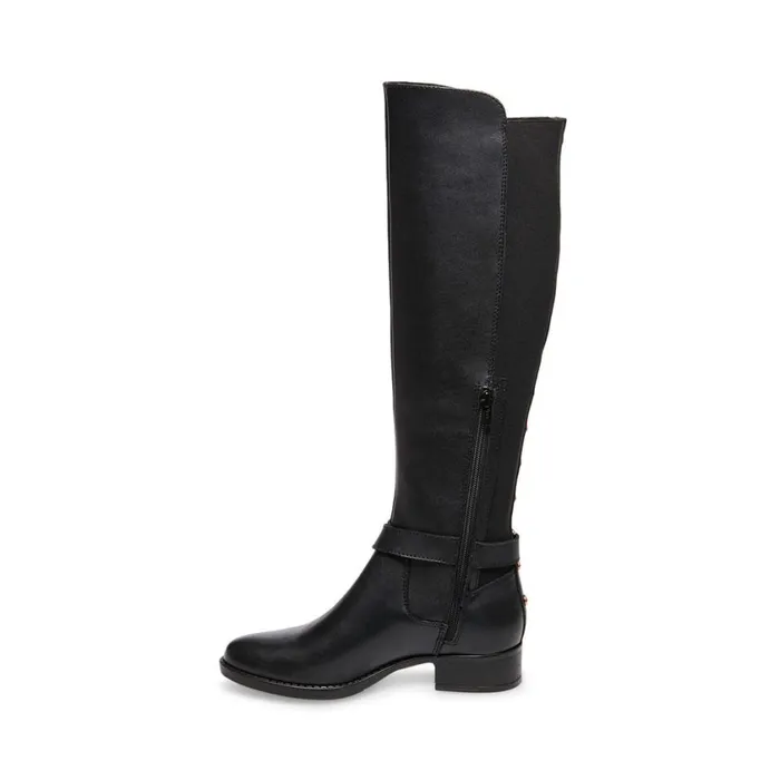 Steve Madden Jadine Black Leather Womens Boots