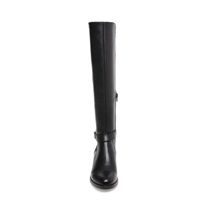 Steve Madden Jadine Black Leather Womens Boots