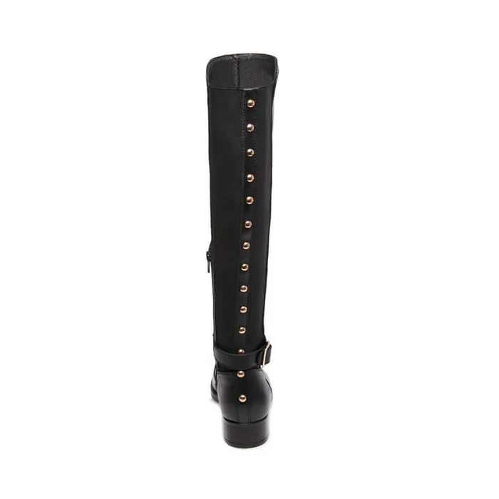 Steve Madden Jadine Black Leather Womens Boots