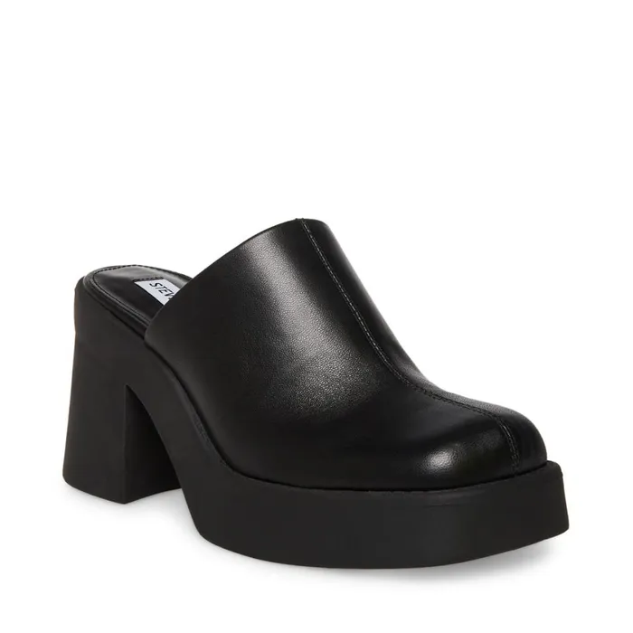 Steve Madden Kam Black Leather Womens Mules Steve Madden Kam Black Leather Womens Mules