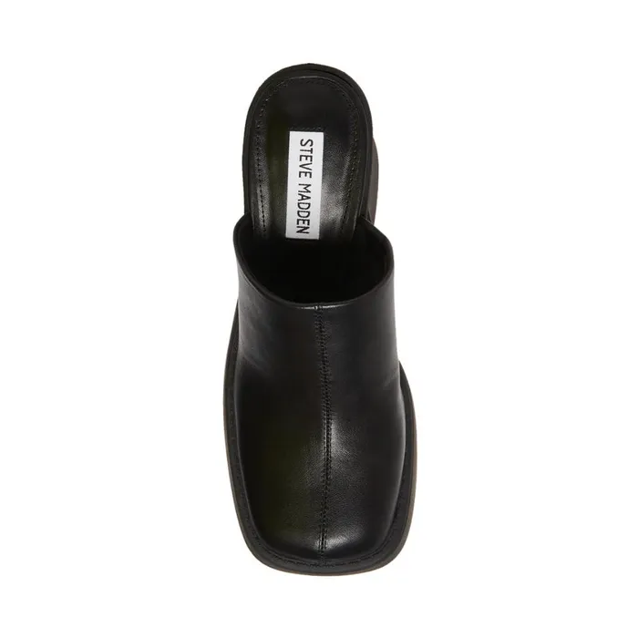 Steve Madden Kam Black Leather Womens Mules Steve Madden Kam Black Leather Womens Mules