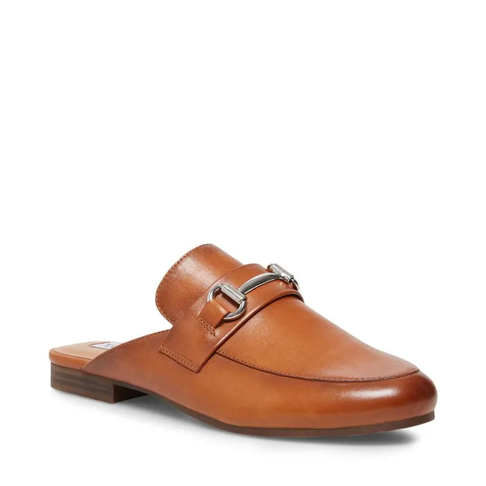 Steve Madden Kandi Cognac Leather Womens Flats