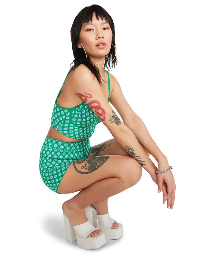 Steve Madden Knit Crop Set Green Womens Bottoms Steve Madden Knit Crop Set Green Womens Bottoms