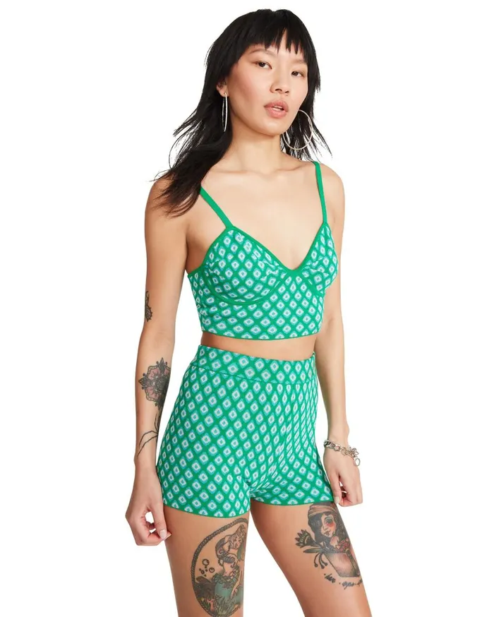Steve Madden Knit Crop Set Green Womens Bottoms Steve Madden Knit Crop Set Green Womens Bottoms