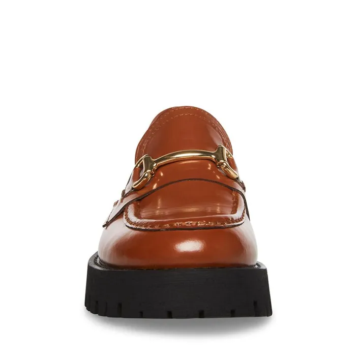 Steve Madden Lando Cognac Leather Womens Loafers Steve Madden Lando Cognac Leather Womens Loafers