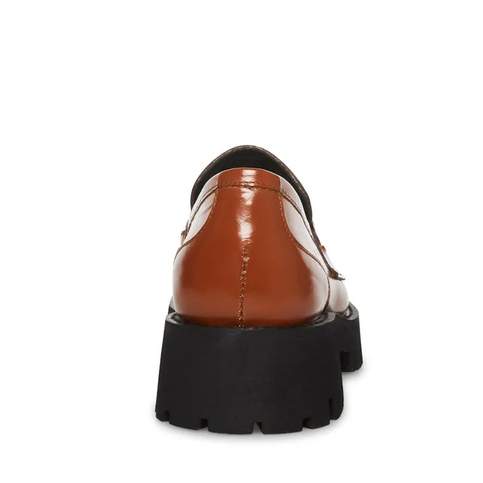 Steve Madden Lando Cognac Leather Womens Loafers Steve Madden Lando Cognac Leather Womens Loafers