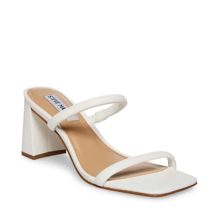 Steve Madden Lilah White Womens Mules