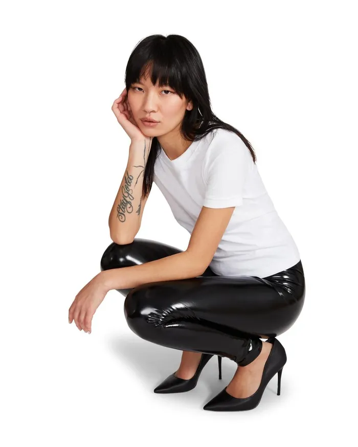 Steve Madden Liquid Vinyl Leggings Black Womens Bottoms