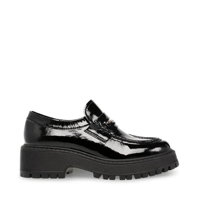 Steve Madden Malvern Black Patent Womens Loafers