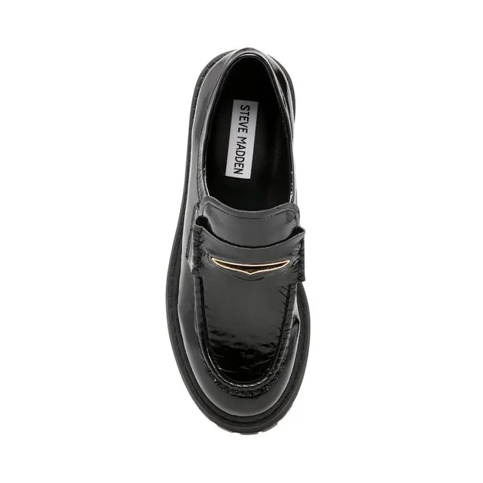 Steve Madden Malvern Black Patent Womens Loafers