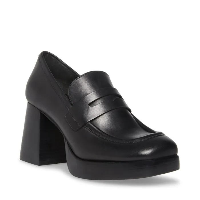Steve Madden Marla Black Leather Womens Loafers Steve Madden Marla Black Leather Womens Loafers