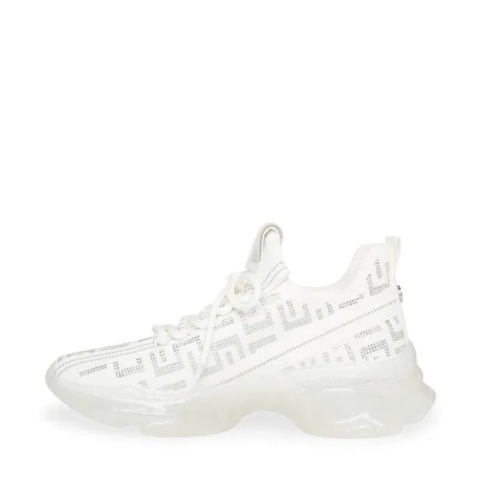 Steve Madden Maxima S Whitesilver White Silver Womens Sneakers