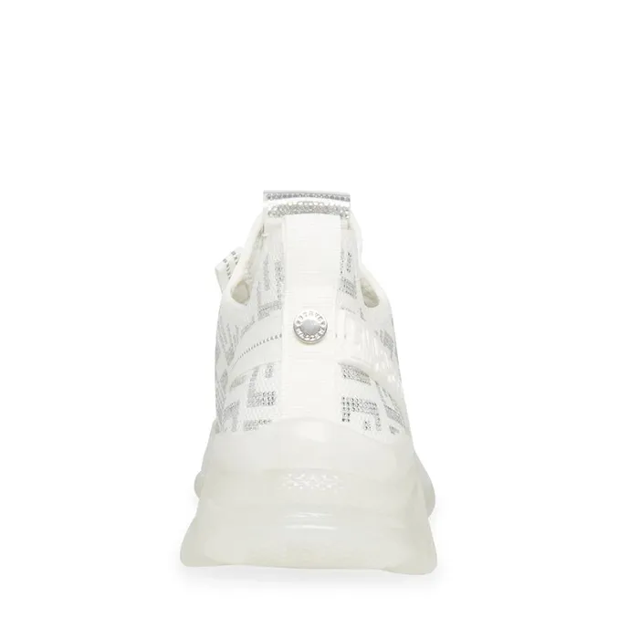 Steve Madden Maxima S Whitesilver White Silver Womens Sneakers