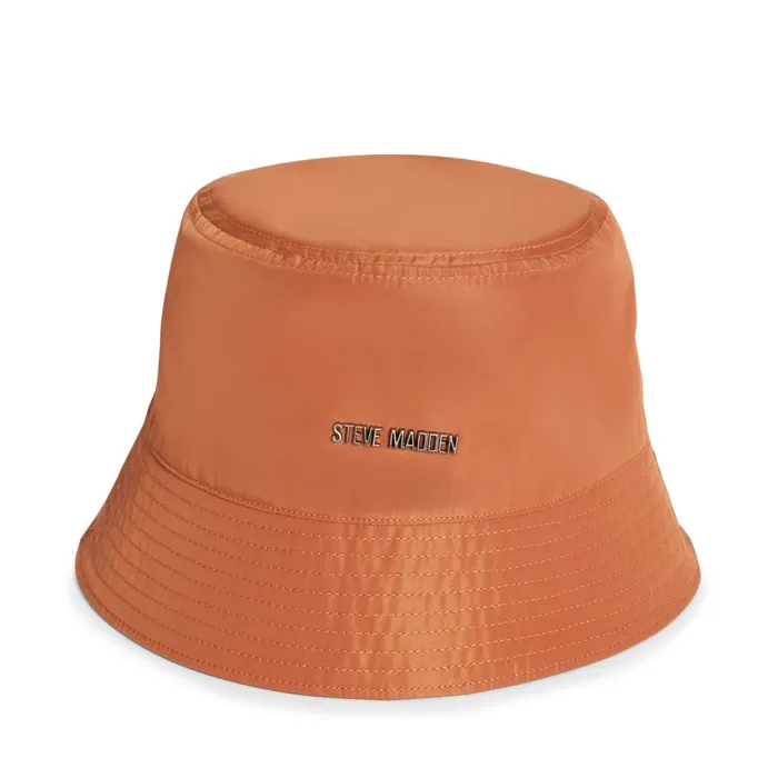 Steve Madden Nylon Bucket Hat Cognac Tan Womens Hats and Hair Accessories