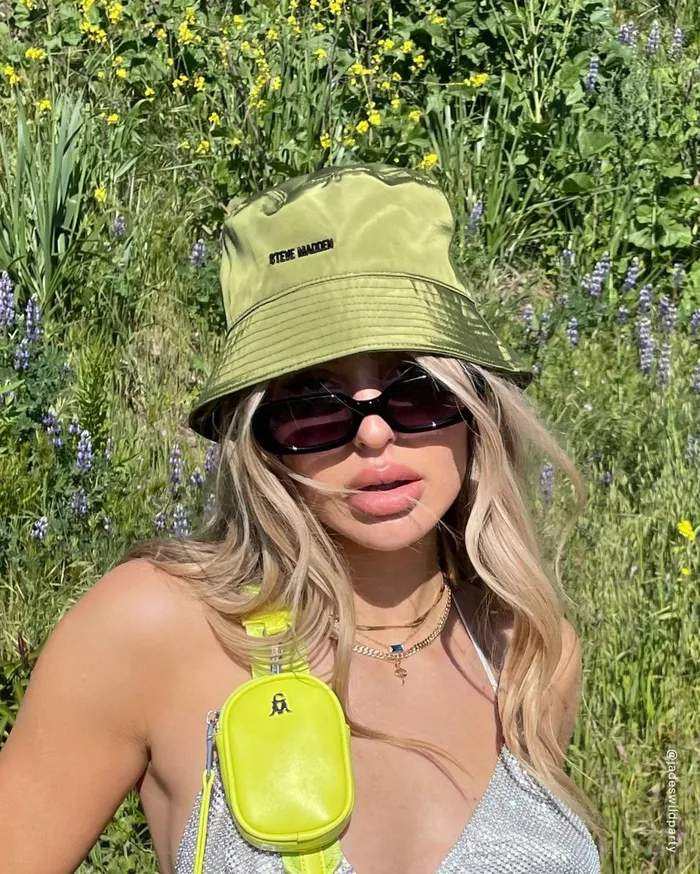 Steve Madden Nylon Bucket Hat Olive Womens Hats and Hair Accessories