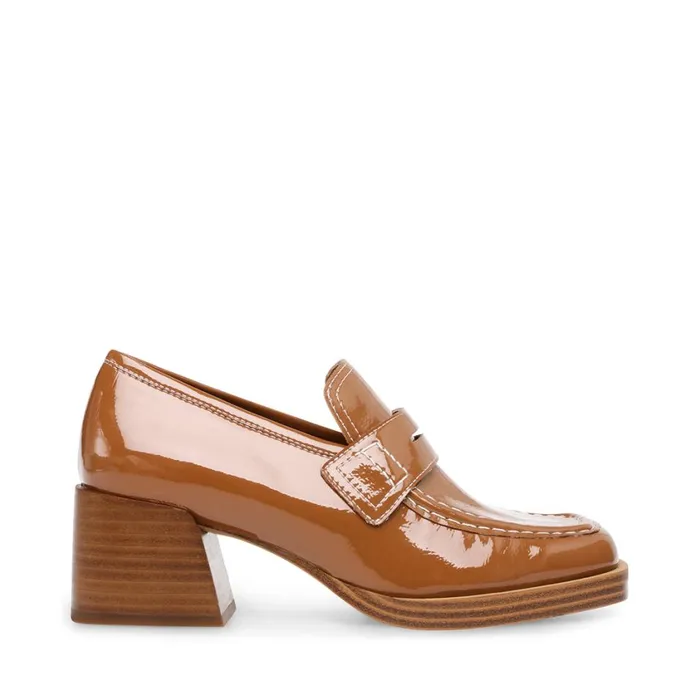Steve Madden Nyomi Camel Patent Womens Loafers