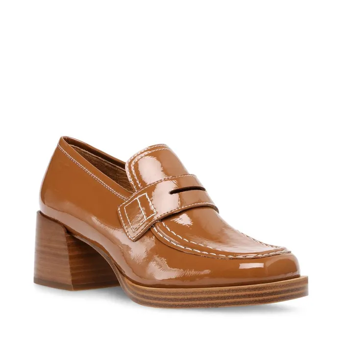 Steve Madden Nyomi Camel Patent Womens Loafers